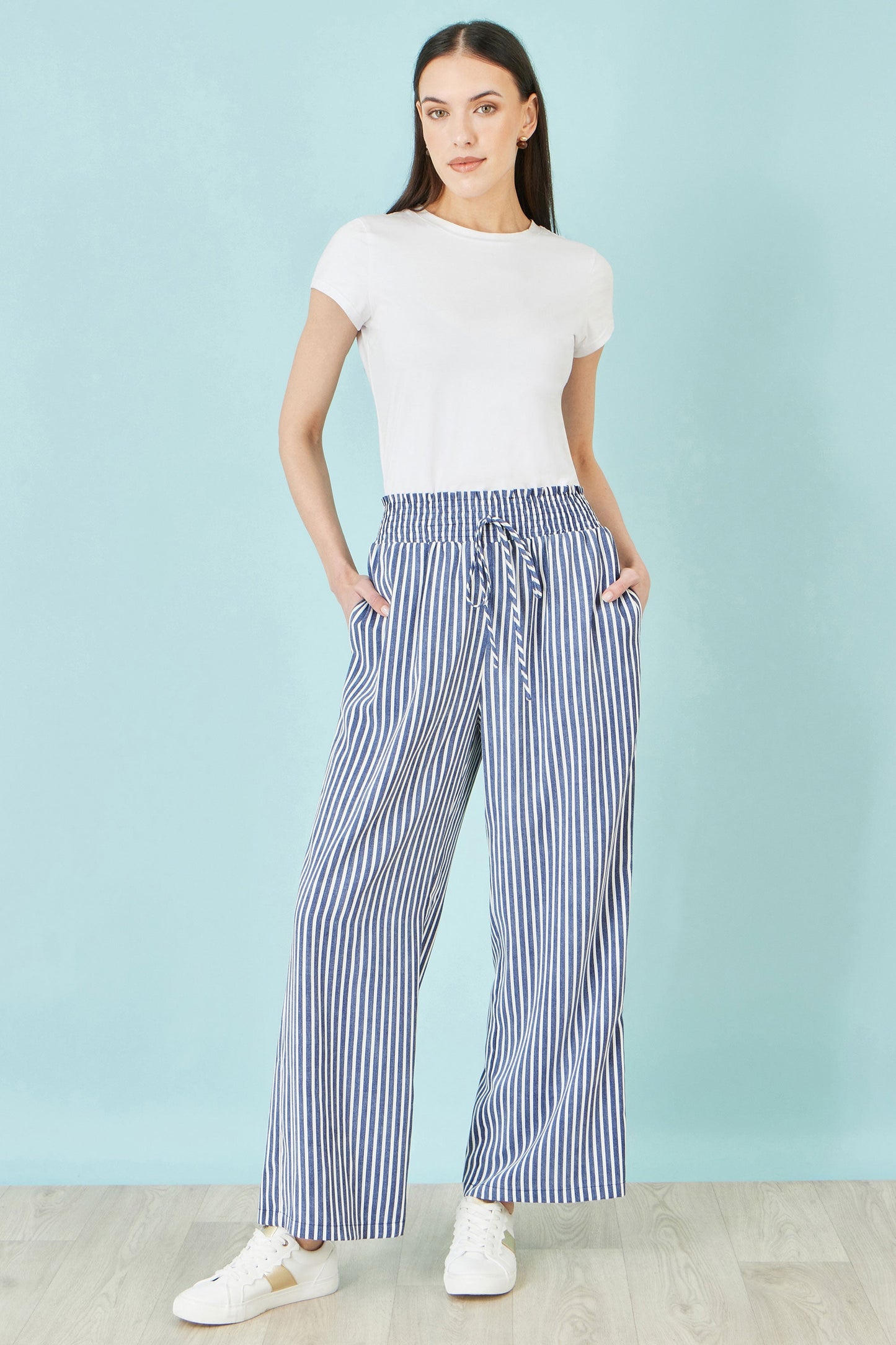 Blue Stripe Relaxed Trousers