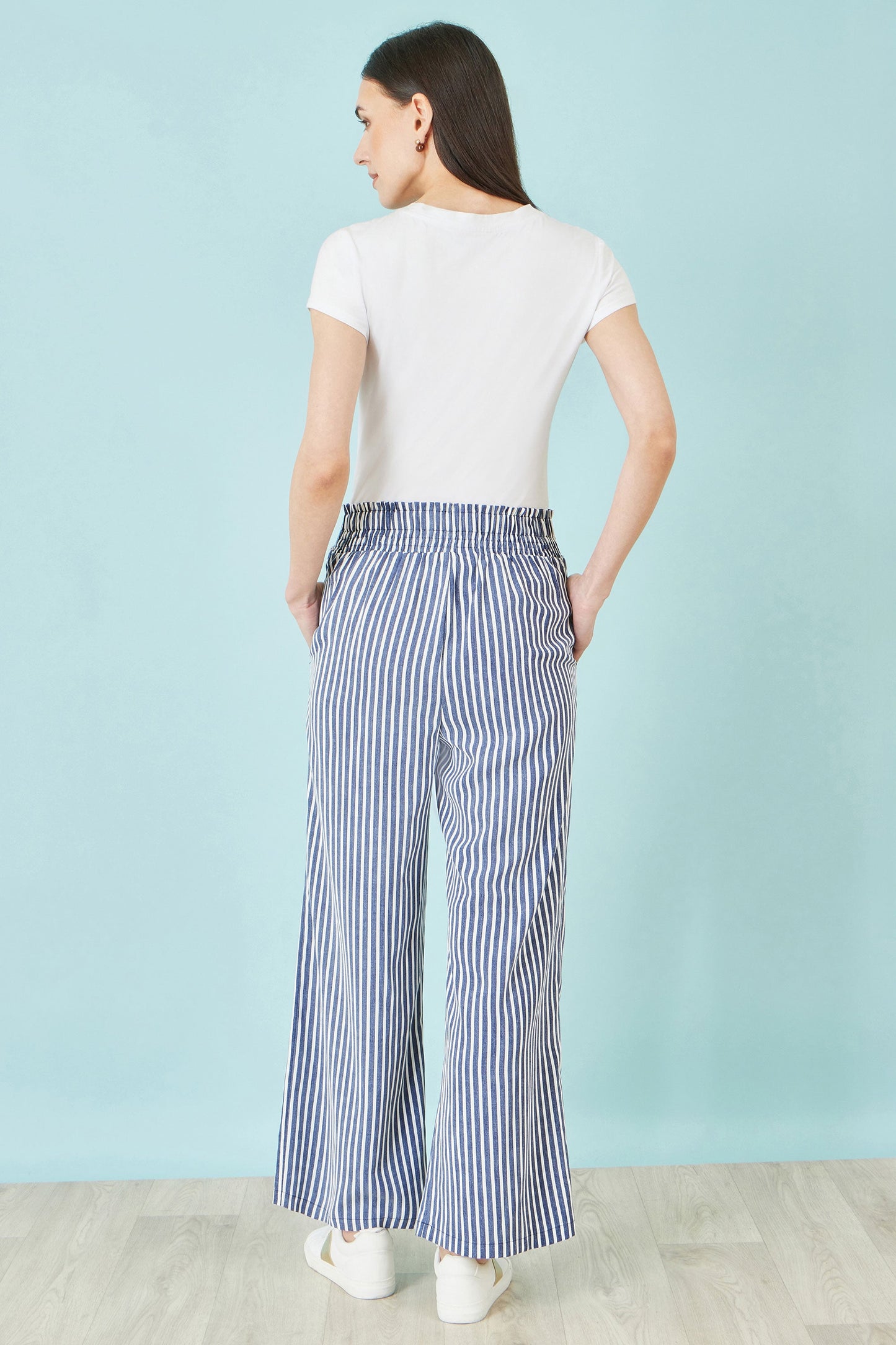 Blue Stripe Relaxed Trousers