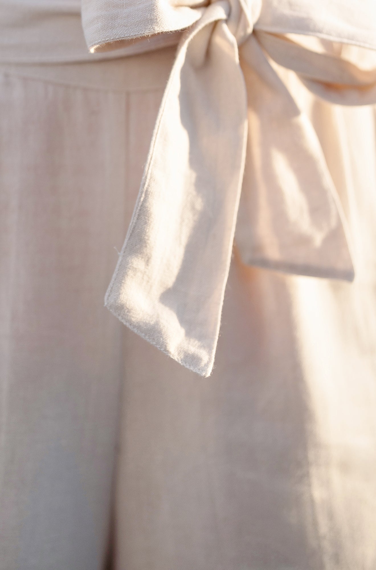 Linen Mix Cropped Trousers With Tie Belt