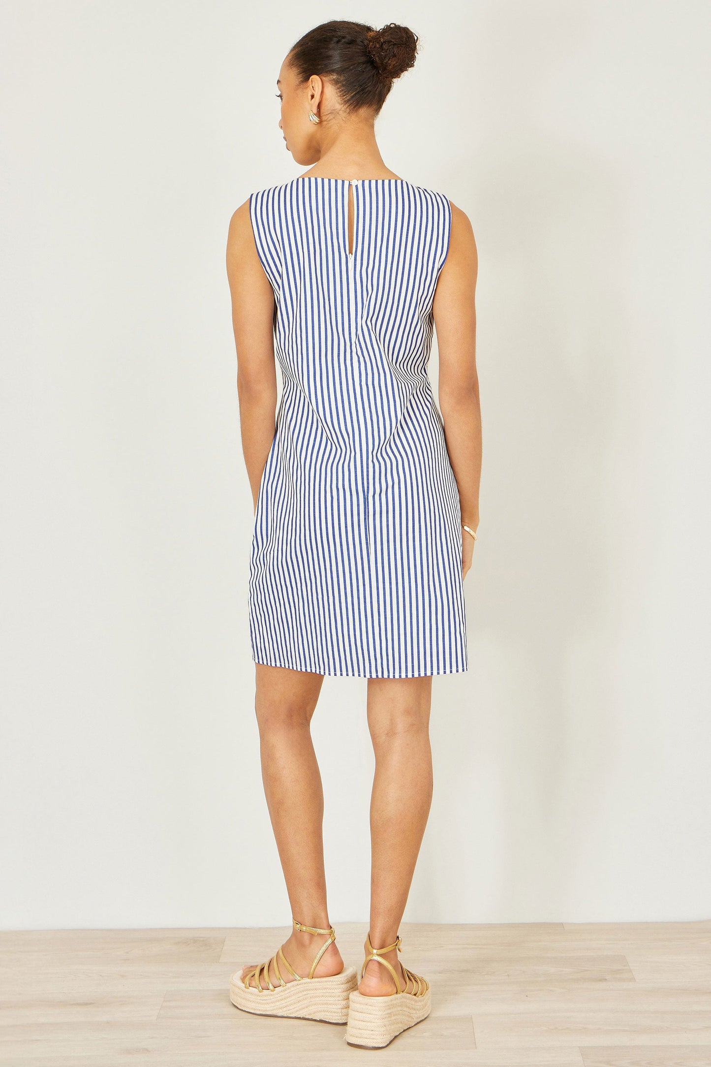 Navy Stripe Cotton Shift Dress