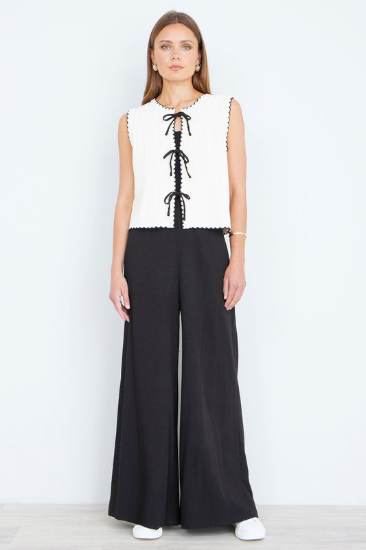 Black Wide Leg Palazzo Trousers