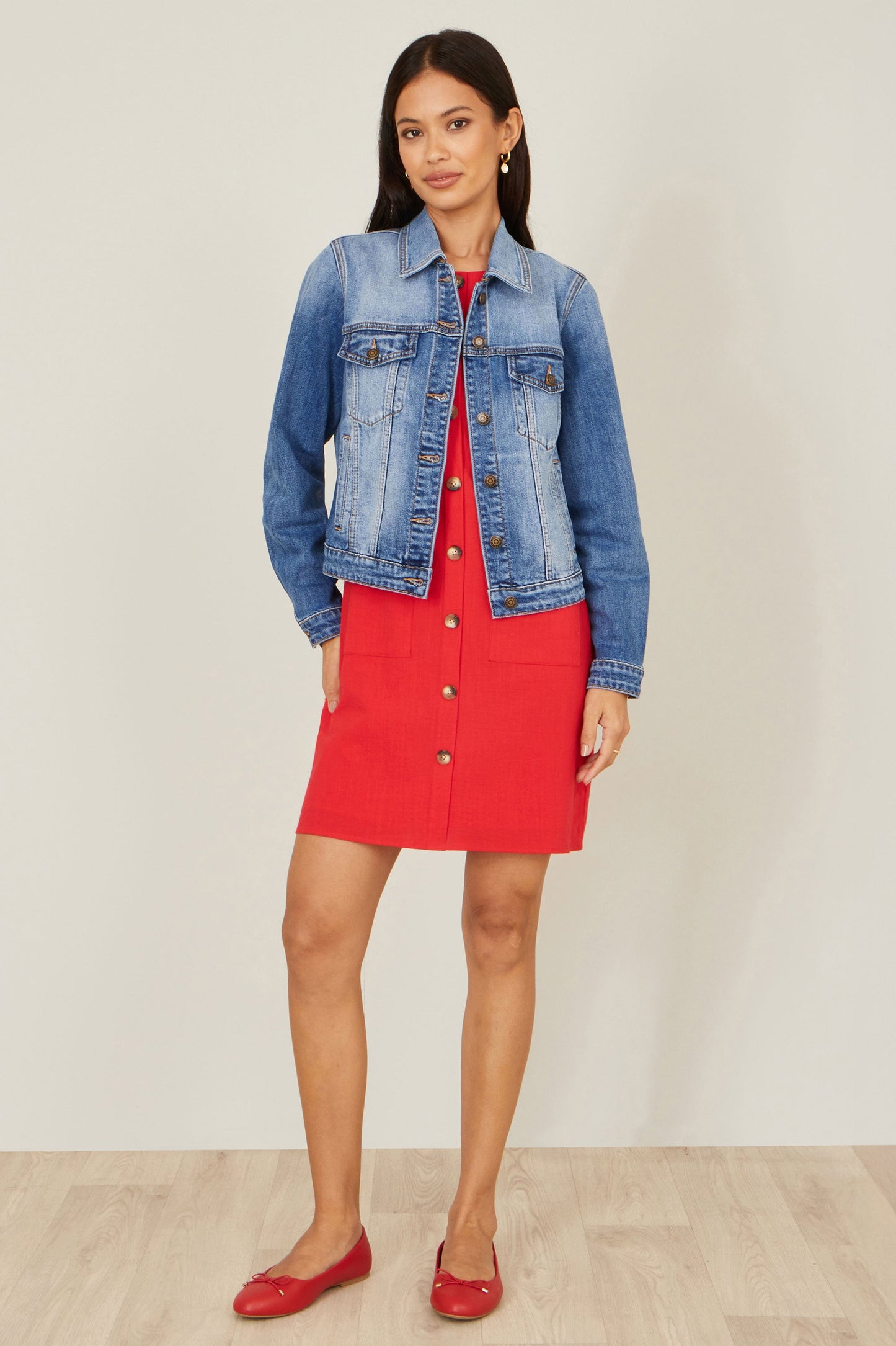 Blue Stretch Washed Denim Jacket
