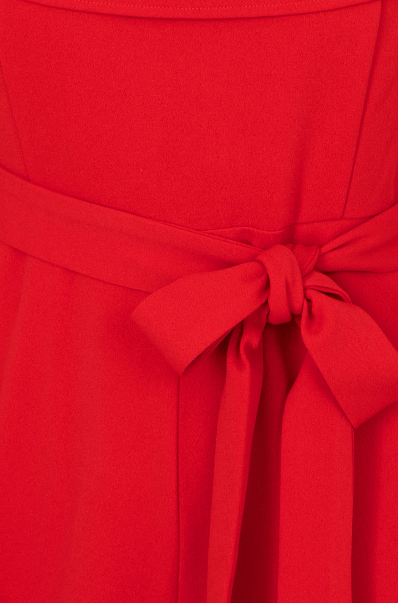 Red Stretch Bardot Jumpsuit