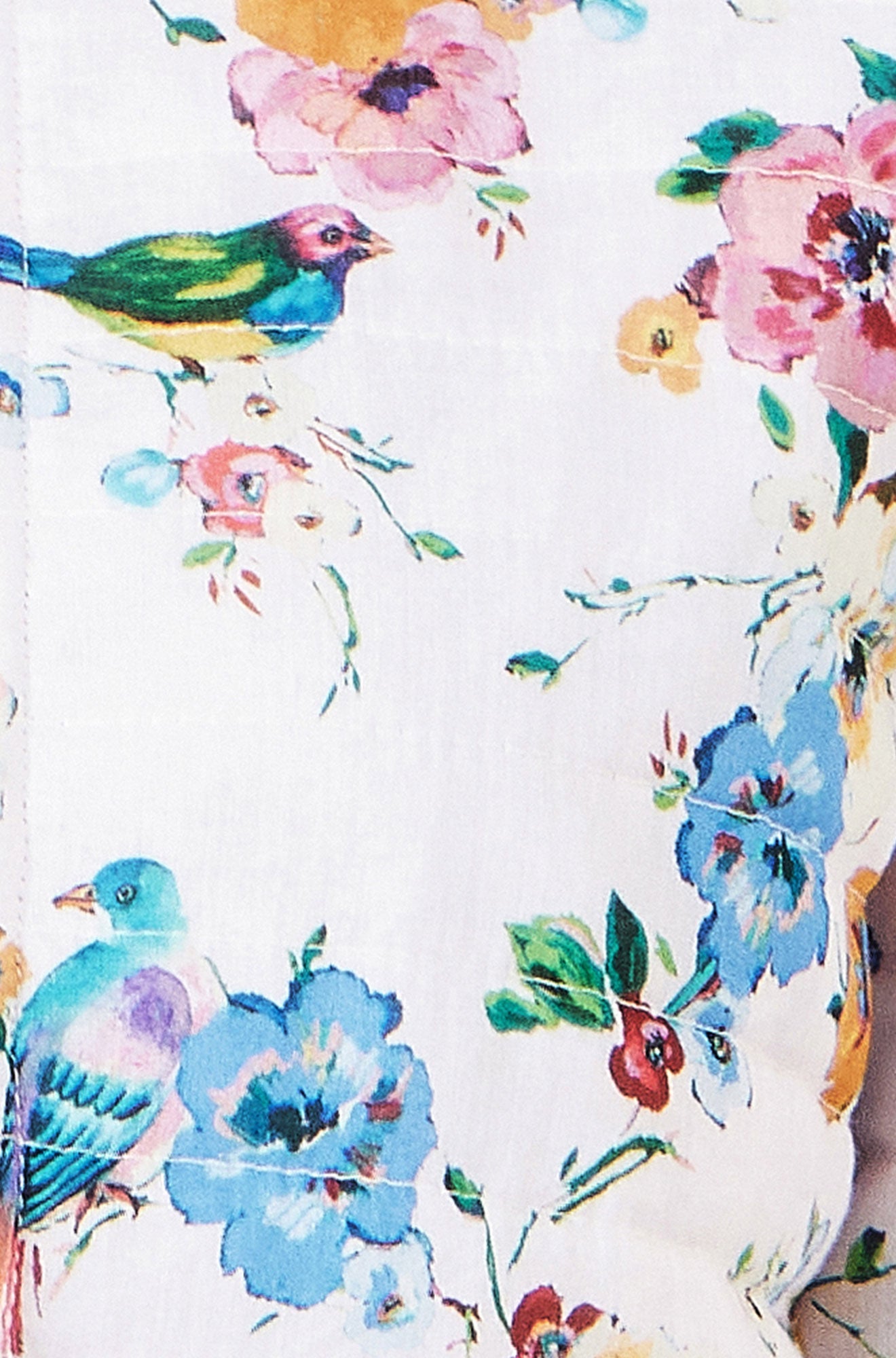 Blue Floral Embroidery Reversible Cotton Jacket