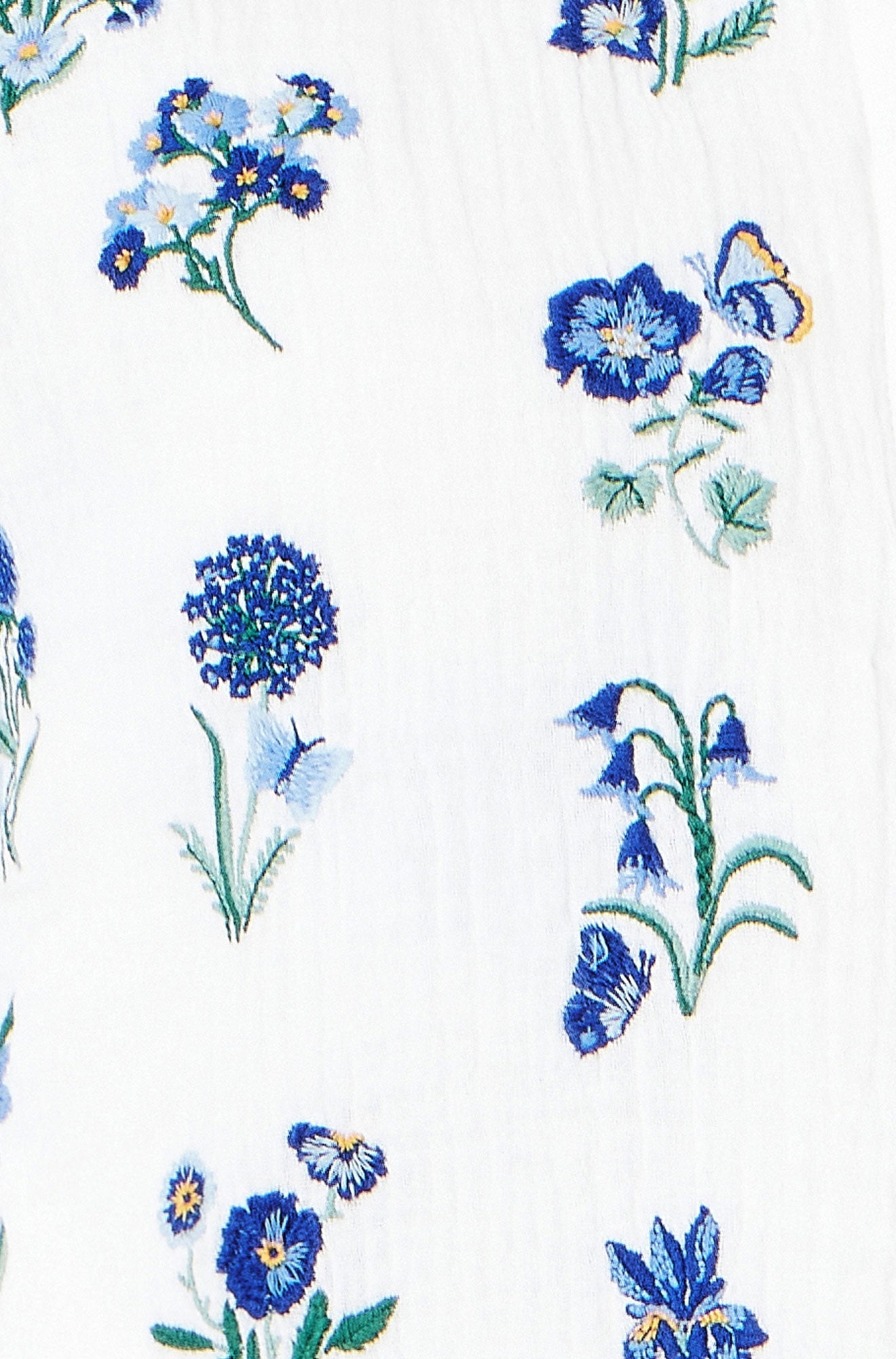 White Floral Embroidery Reversible Cotton Jacket