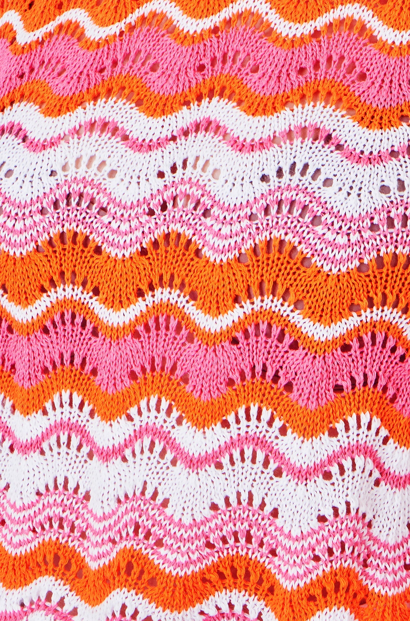 Orange Stripe Crochet Stripe Vest Top
