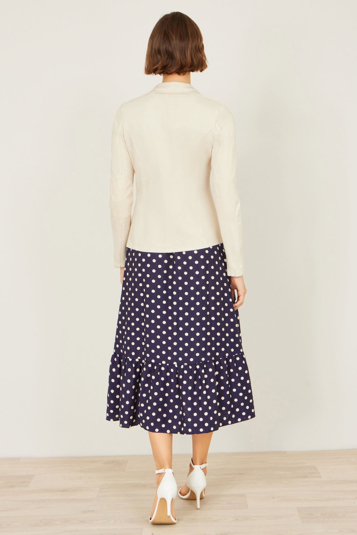 Beige Stretch Cotton Blazer