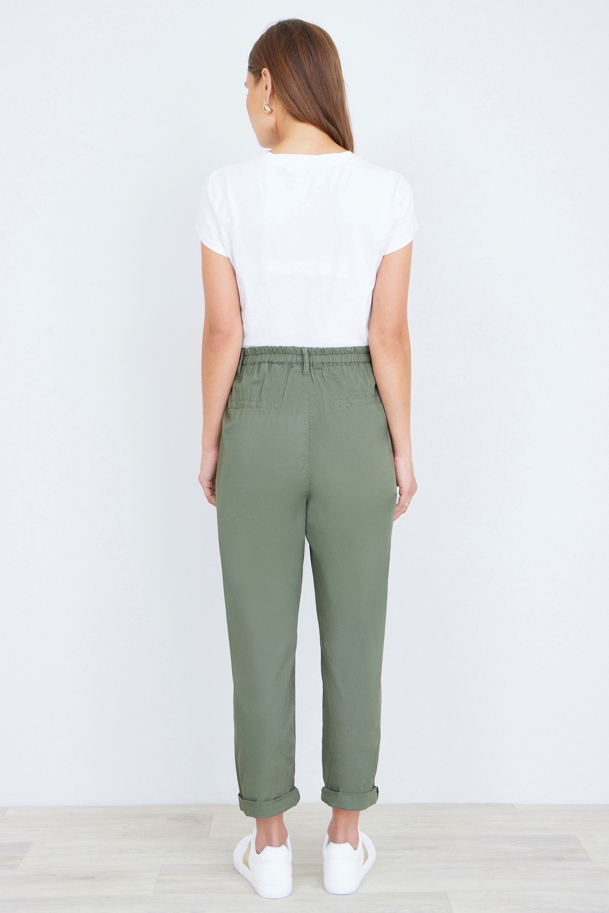 Khaki Cotton Canvas Chino Trousers