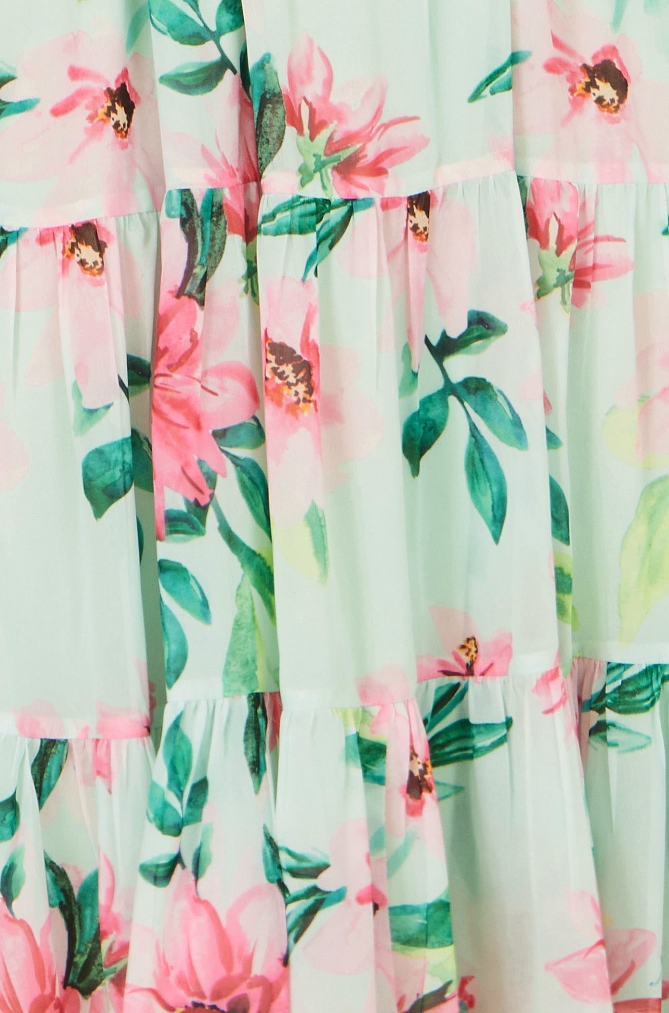 Mint Floral Halter Neck Midi Dress With Matching Belt