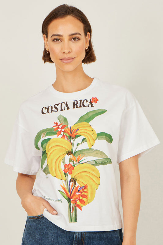 White Costa Rica Cotton T Shirt