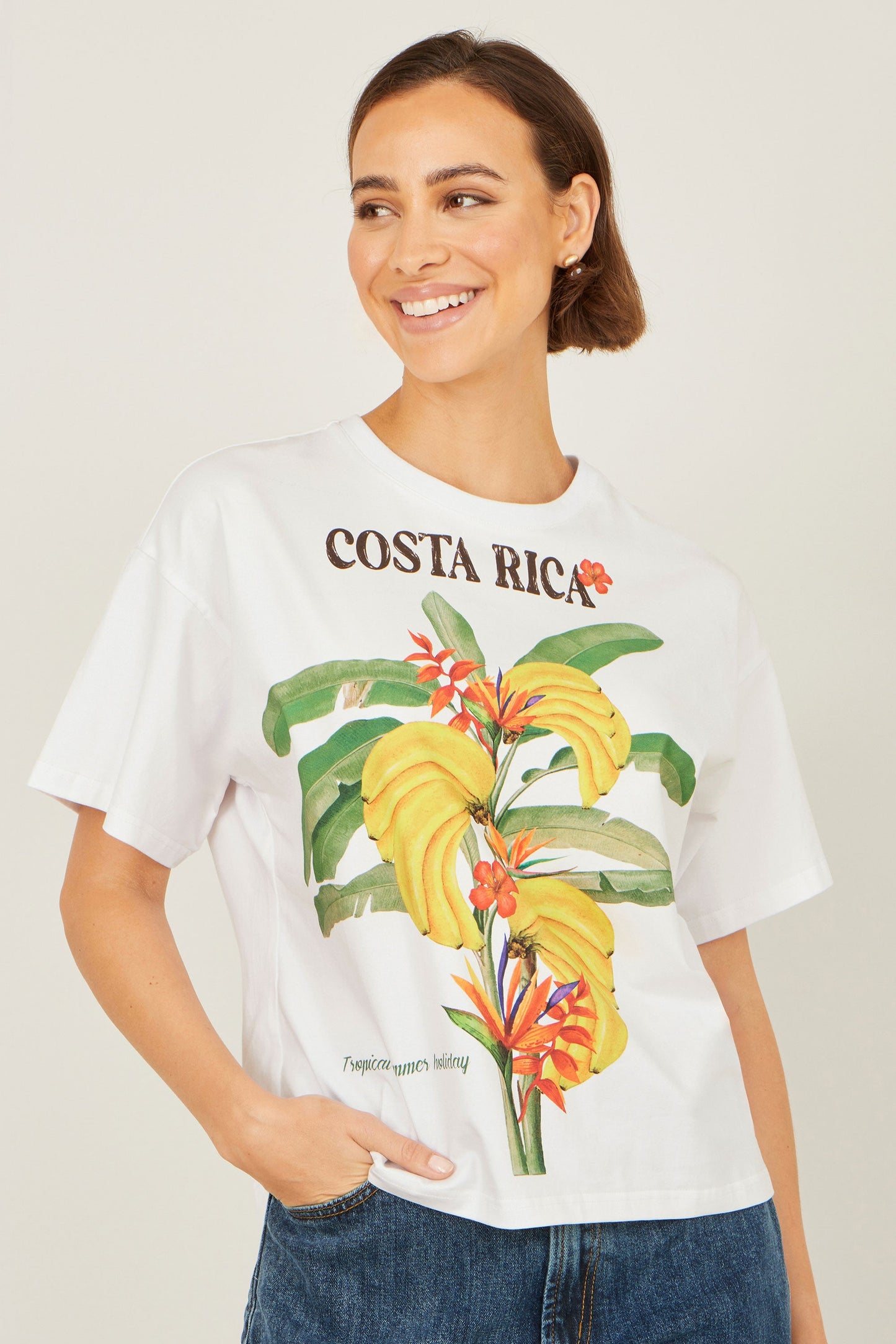 White Costa Rica Cotton T Shirt