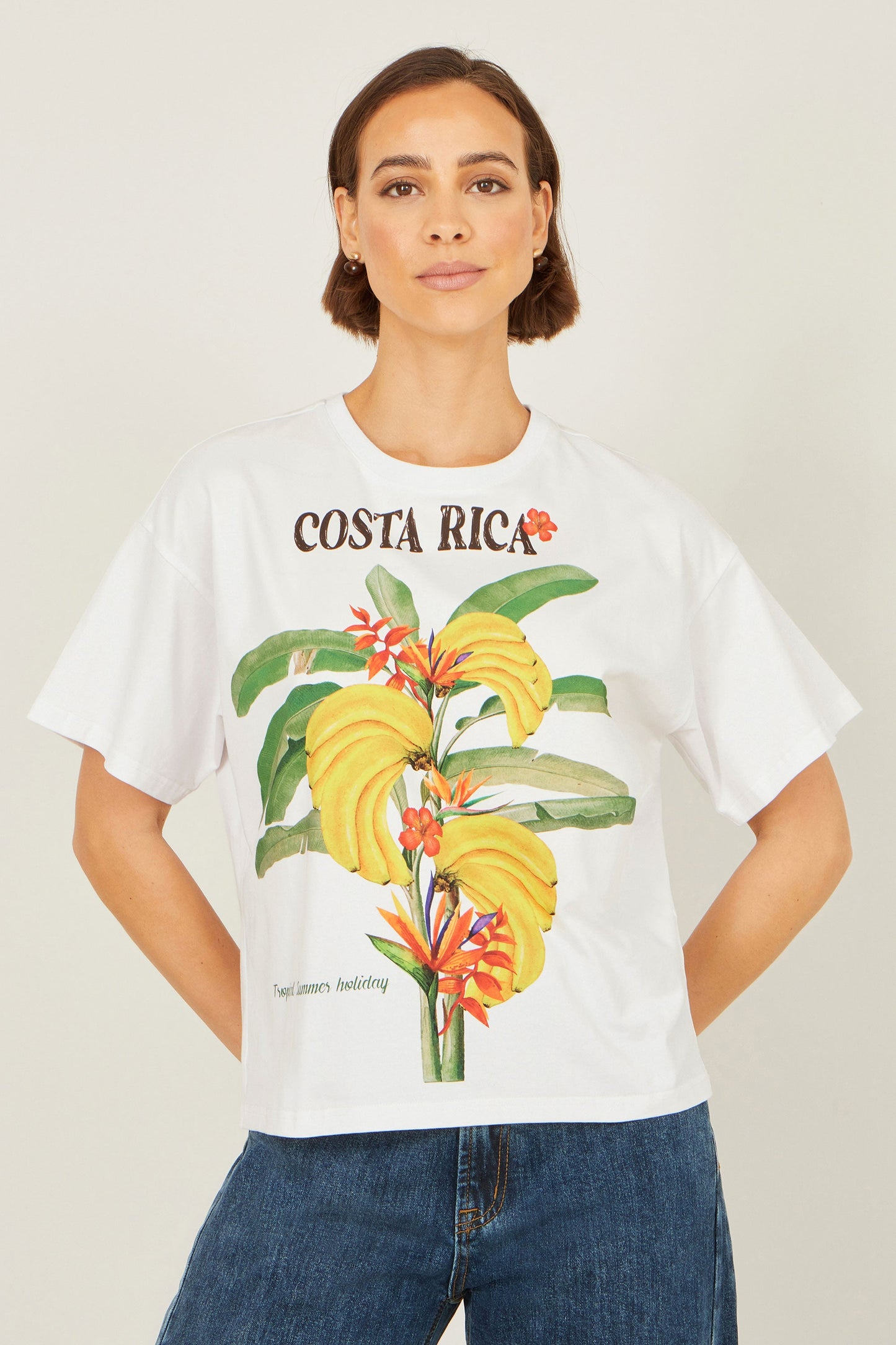 White Costa Rica Cotton T Shirt