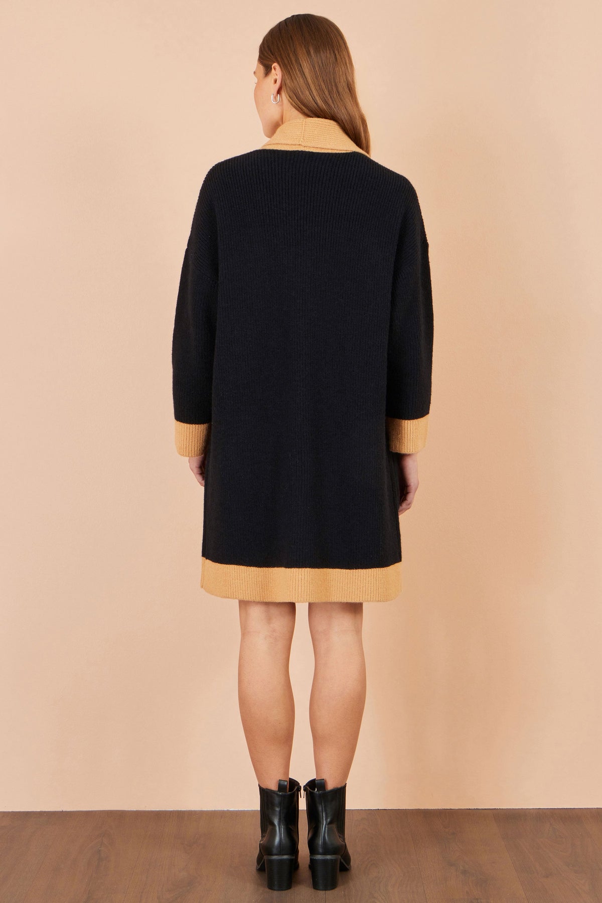 Black Contrast Border Cardigan