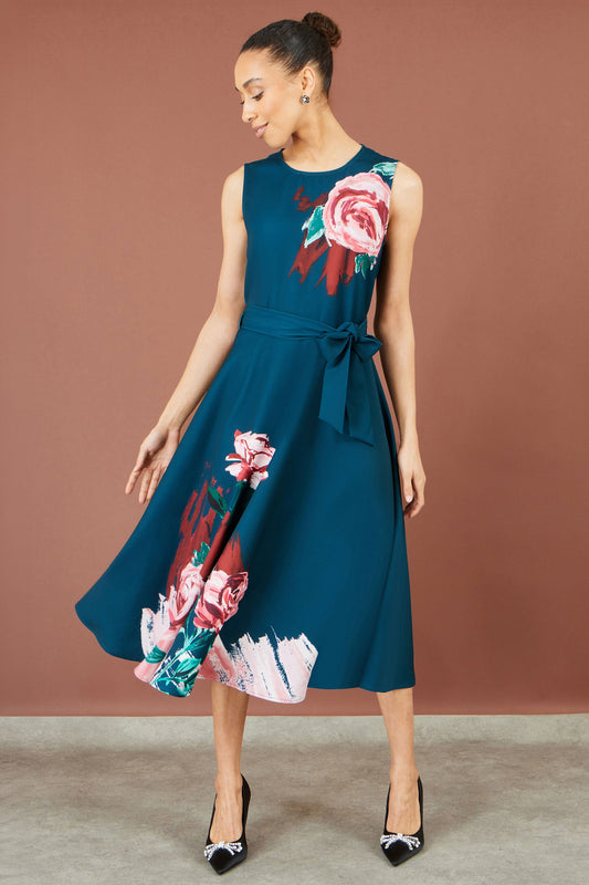 Green Floral Midi Dress