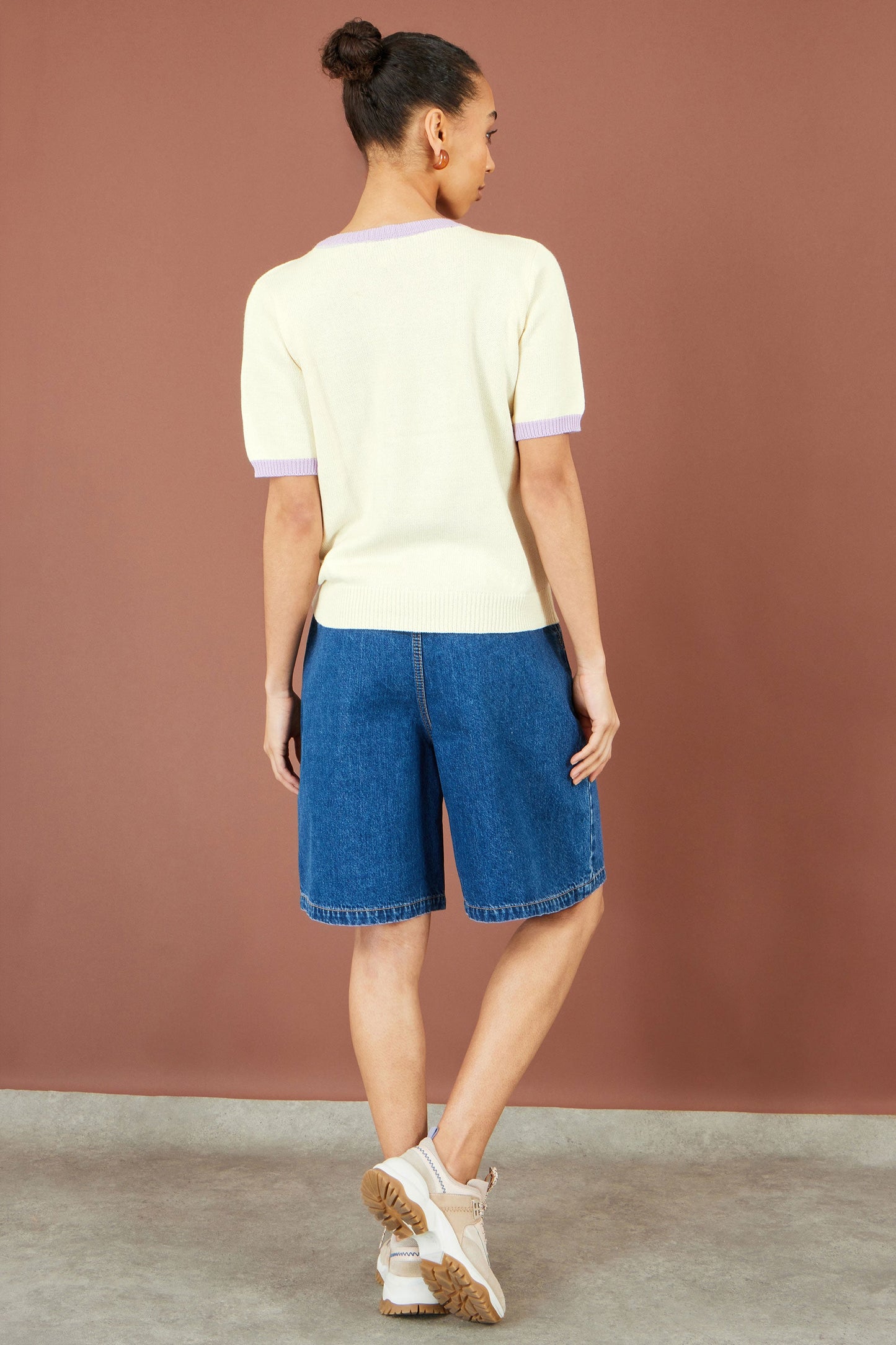 Ivory Fruit Cotton Knitted Top