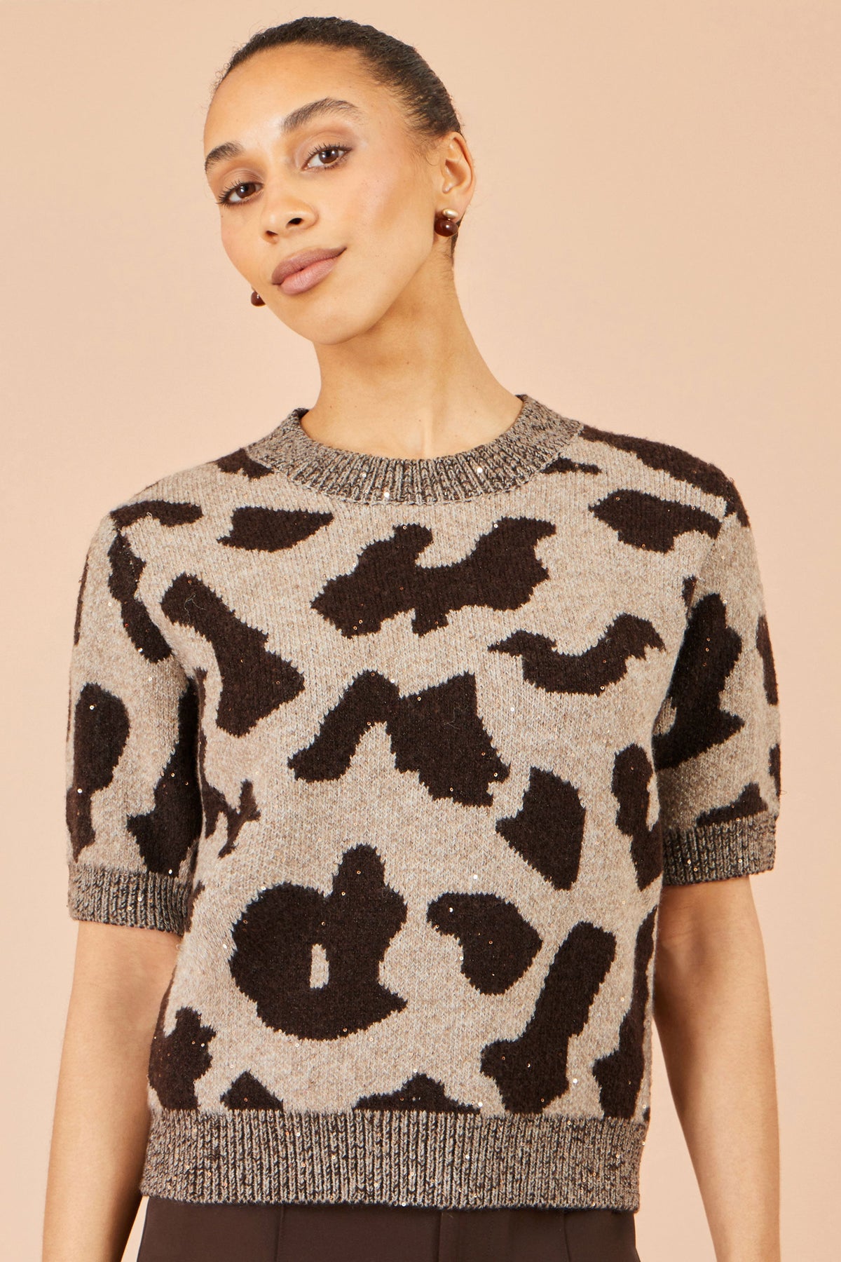 Brown Leopard Print Jumper