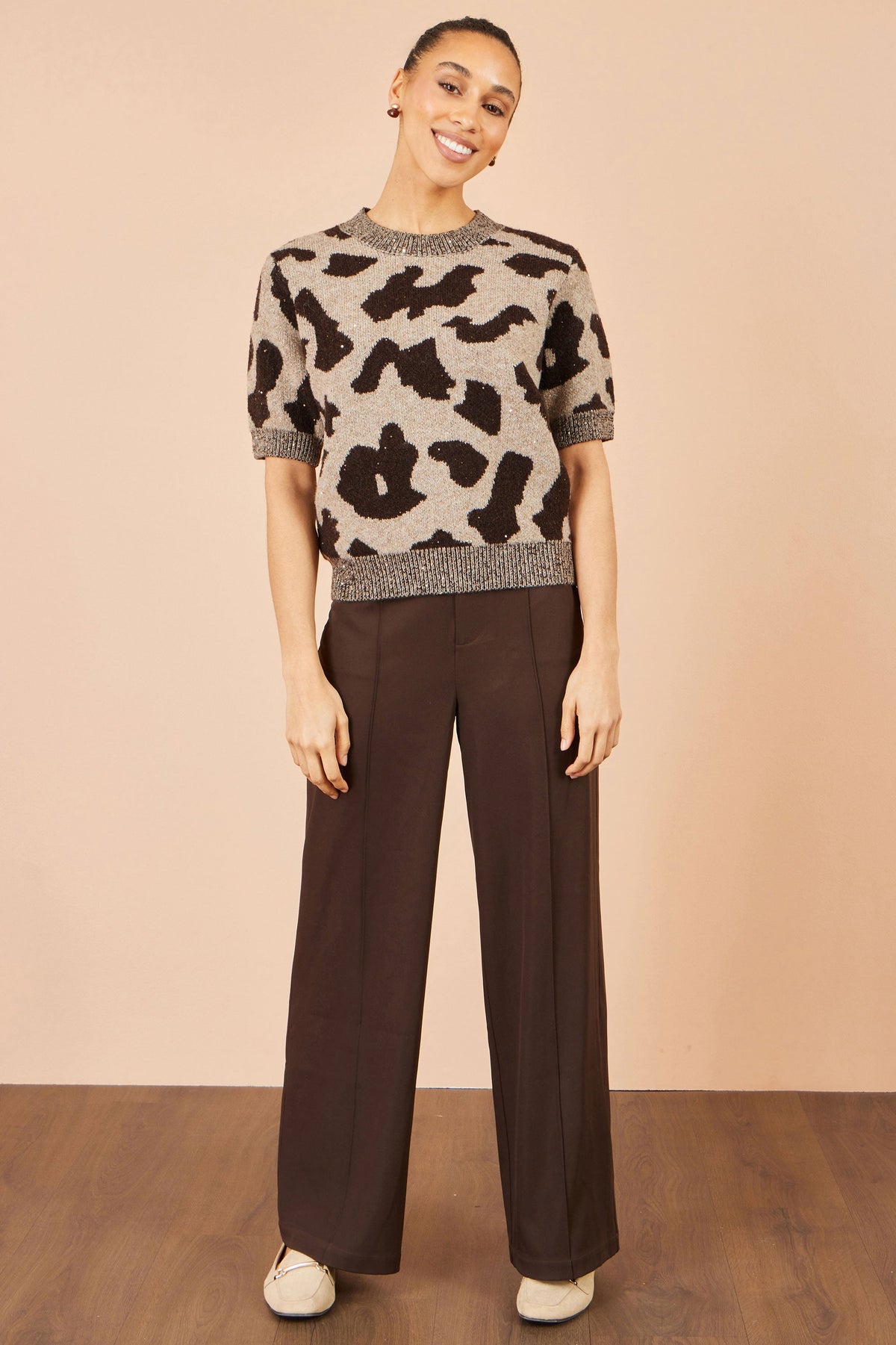 Brown Leopard Print Jumper