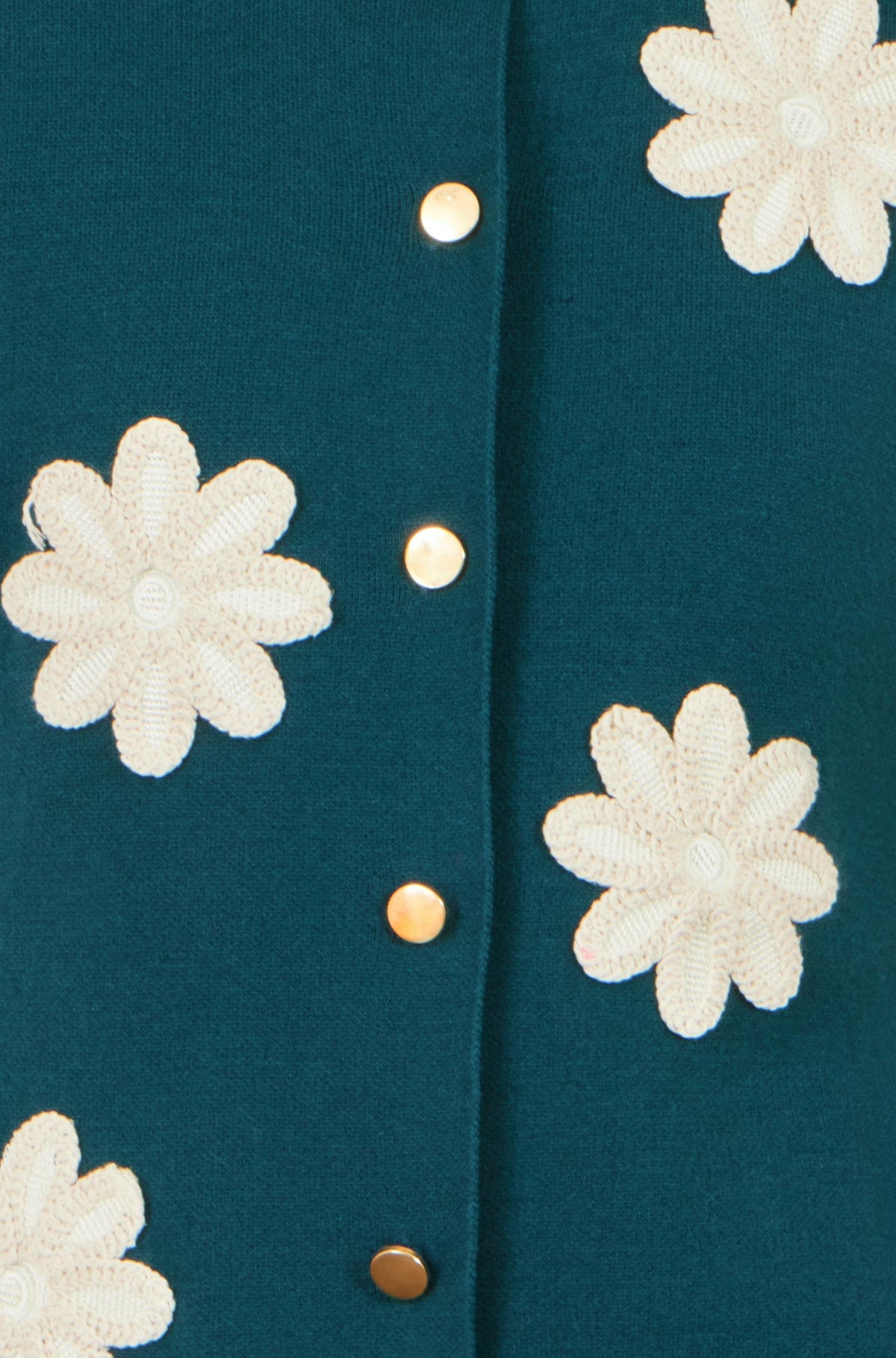 Teal Floral Knit Waistcoat