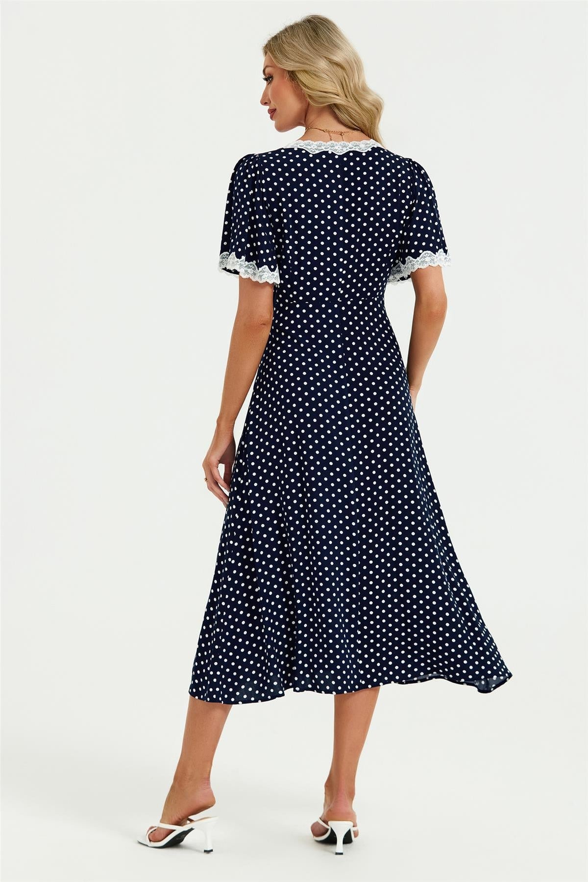 Navy Polka Dot Dress