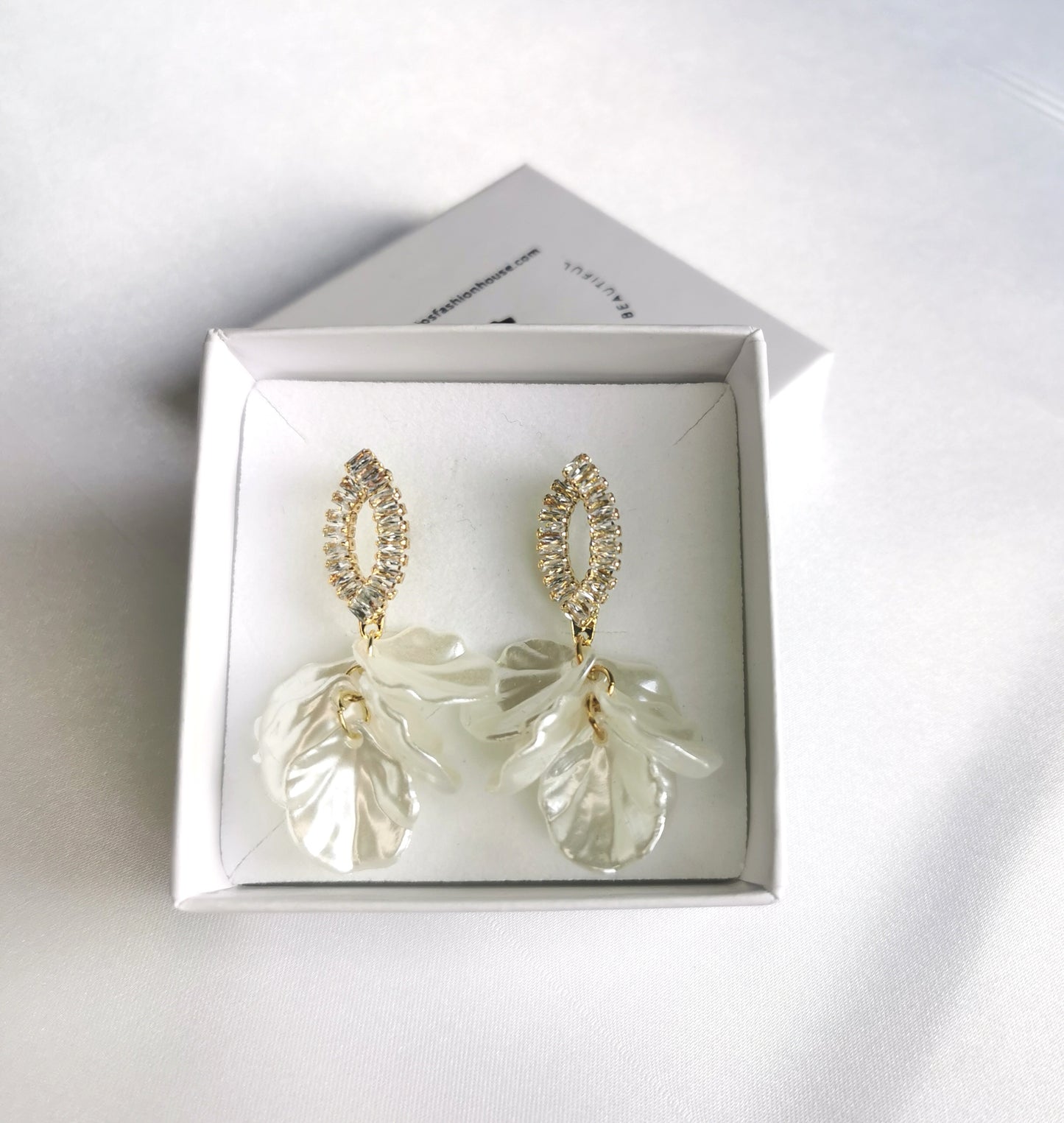 Crystal Diamante Leaf Drop image 0