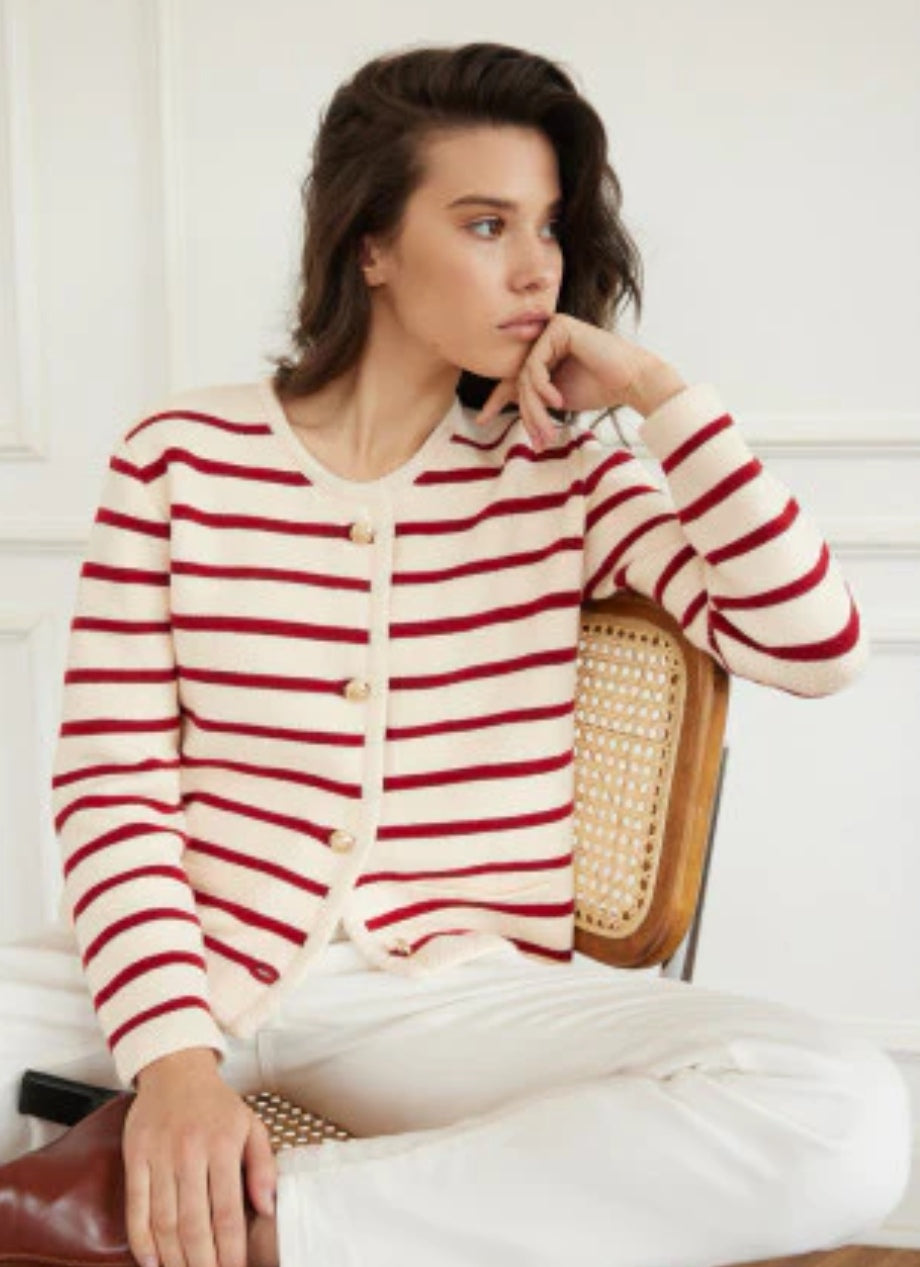 Red Stripe Cardigan  image 2