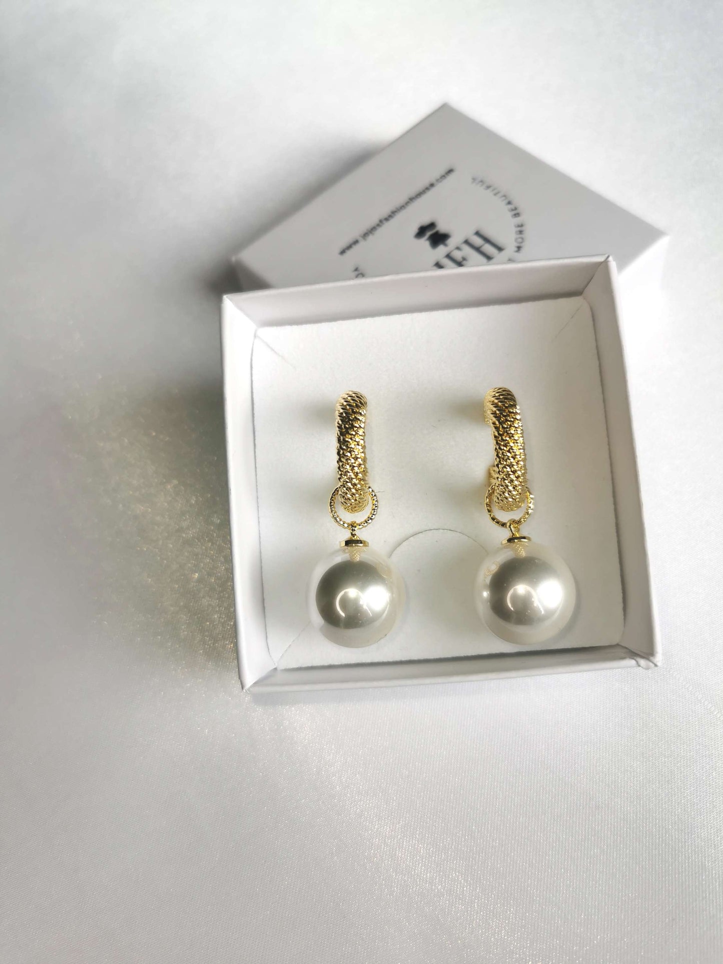 Bella Pearl Hoop Drop  image 1