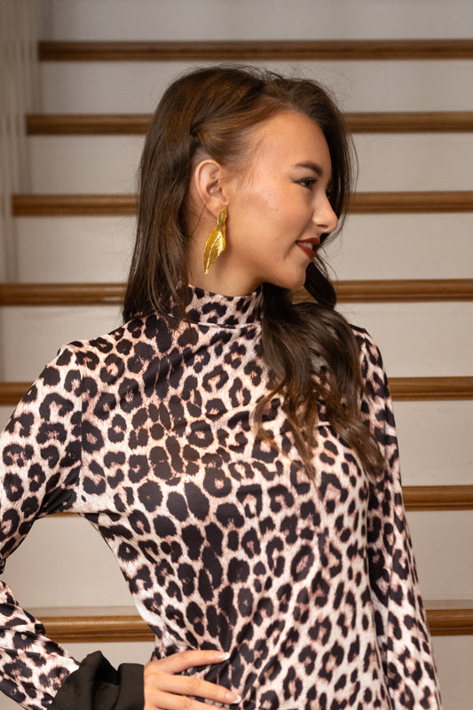 Leopard and Black Puff Ball Dress  image 1