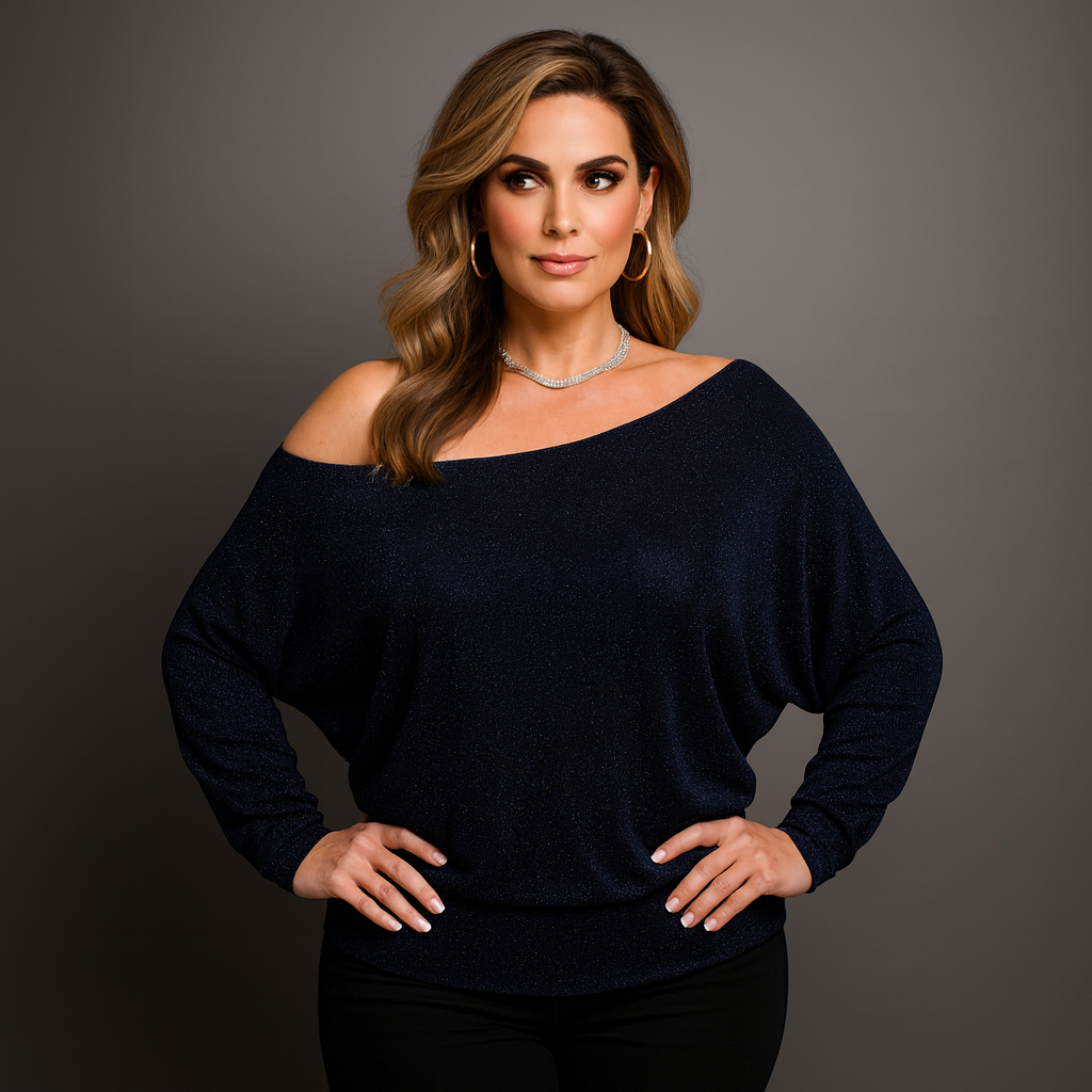 Sparkly Shimmer Off Shoulder Bardot Top - Various Colour Options