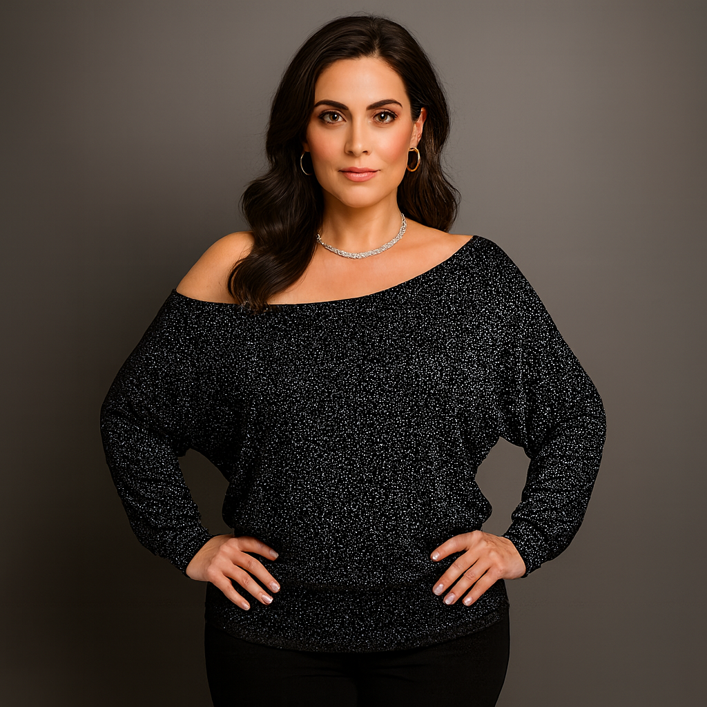 Sparkly Shimmer Off Shoulder Bardot Top - Various Colour Options
