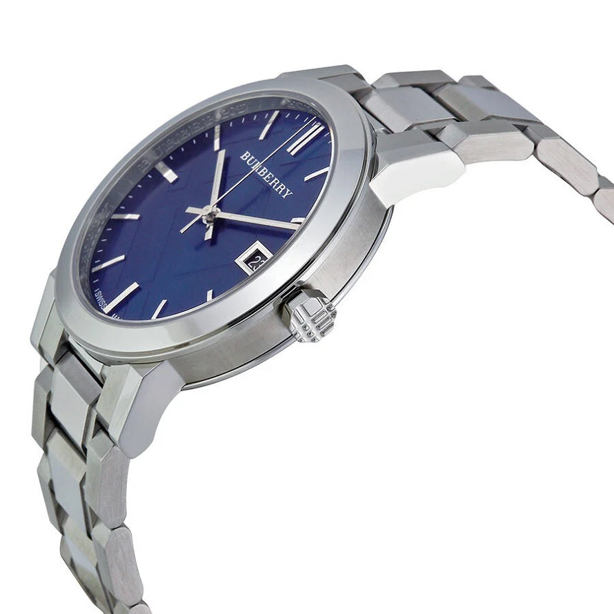 Burberry The City Unisex Silver & Blue Watch - BU9031