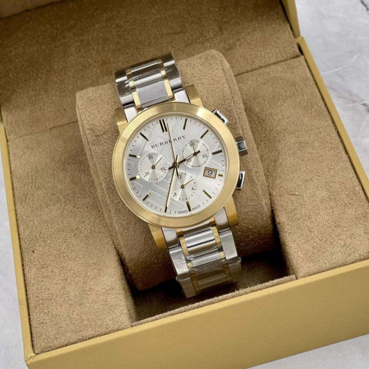 Burberry The City Unisex Two-Tone Chronograph Watch - BU9751