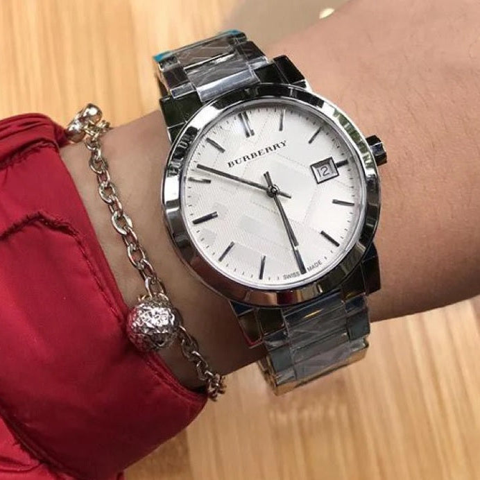 Burberry The City Unisex Silver Watch - BU9037