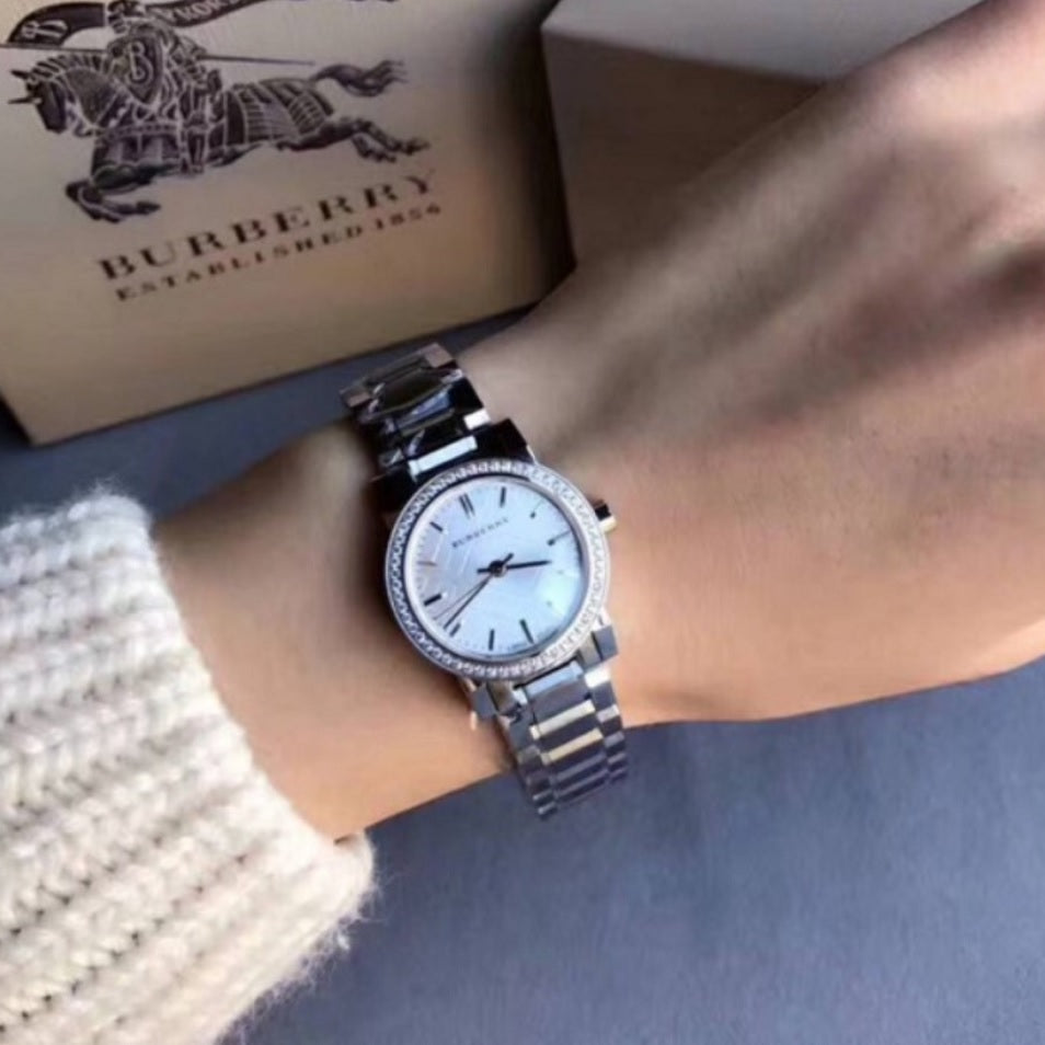 Burberry The City Women's 26mm Silver & Diamond Watch - BU9220
