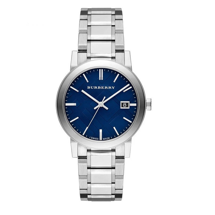 Burberry The City Unisex Silver & Blue Watch - BU9031