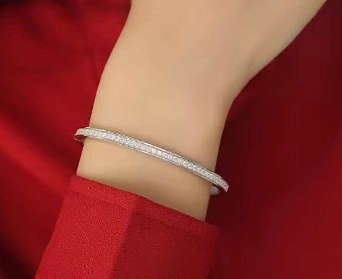 Aria Silver Diamante Bangle image 3