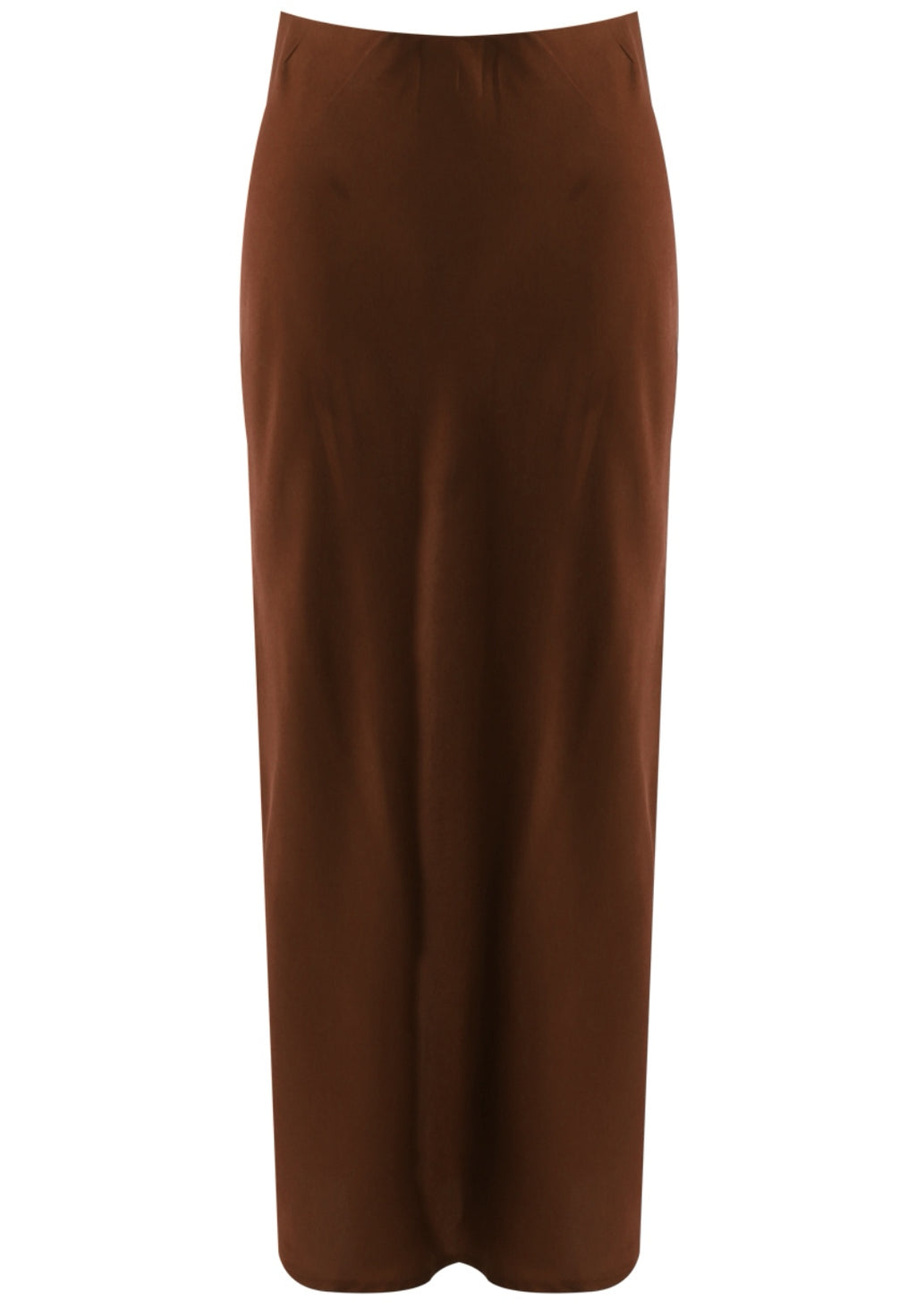 Satin Plush Bias Cut Midi Skirt - Coffee image 4
