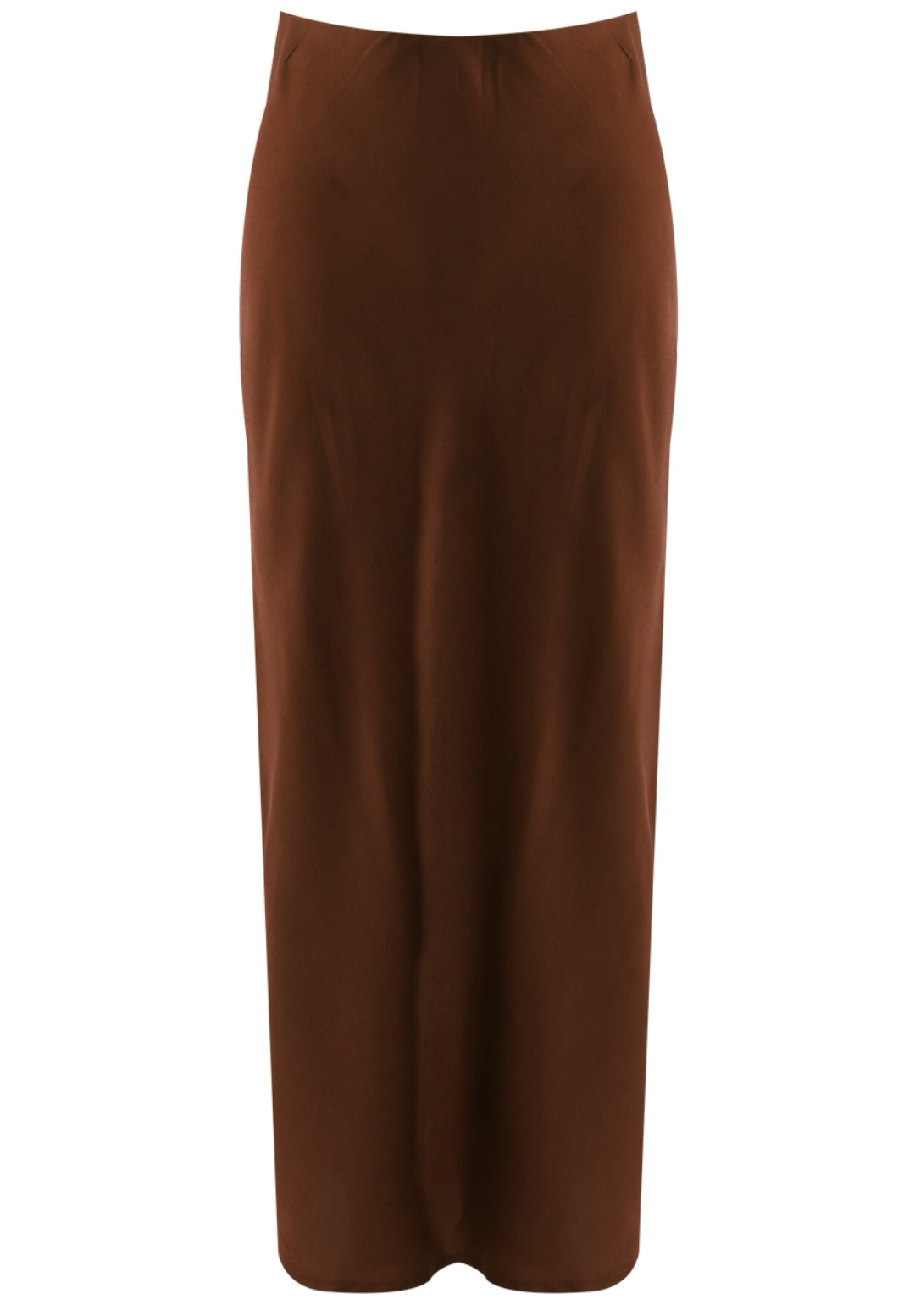 Satin Plush Bias Cut Midi Skirt - Coffee image 4
