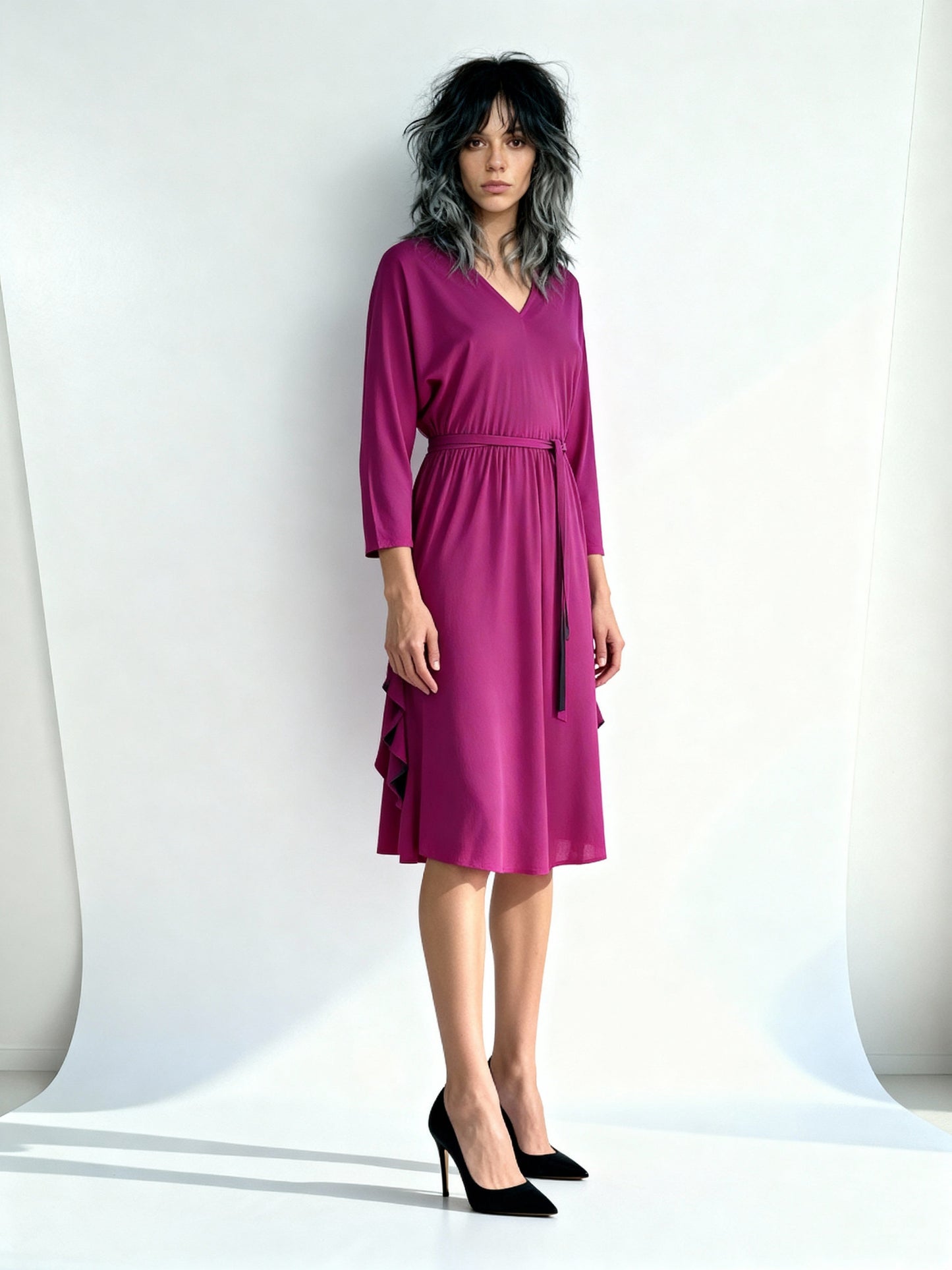 Late 1970's Vintage Purple Disco Dress By Radley London UK 8 - 12