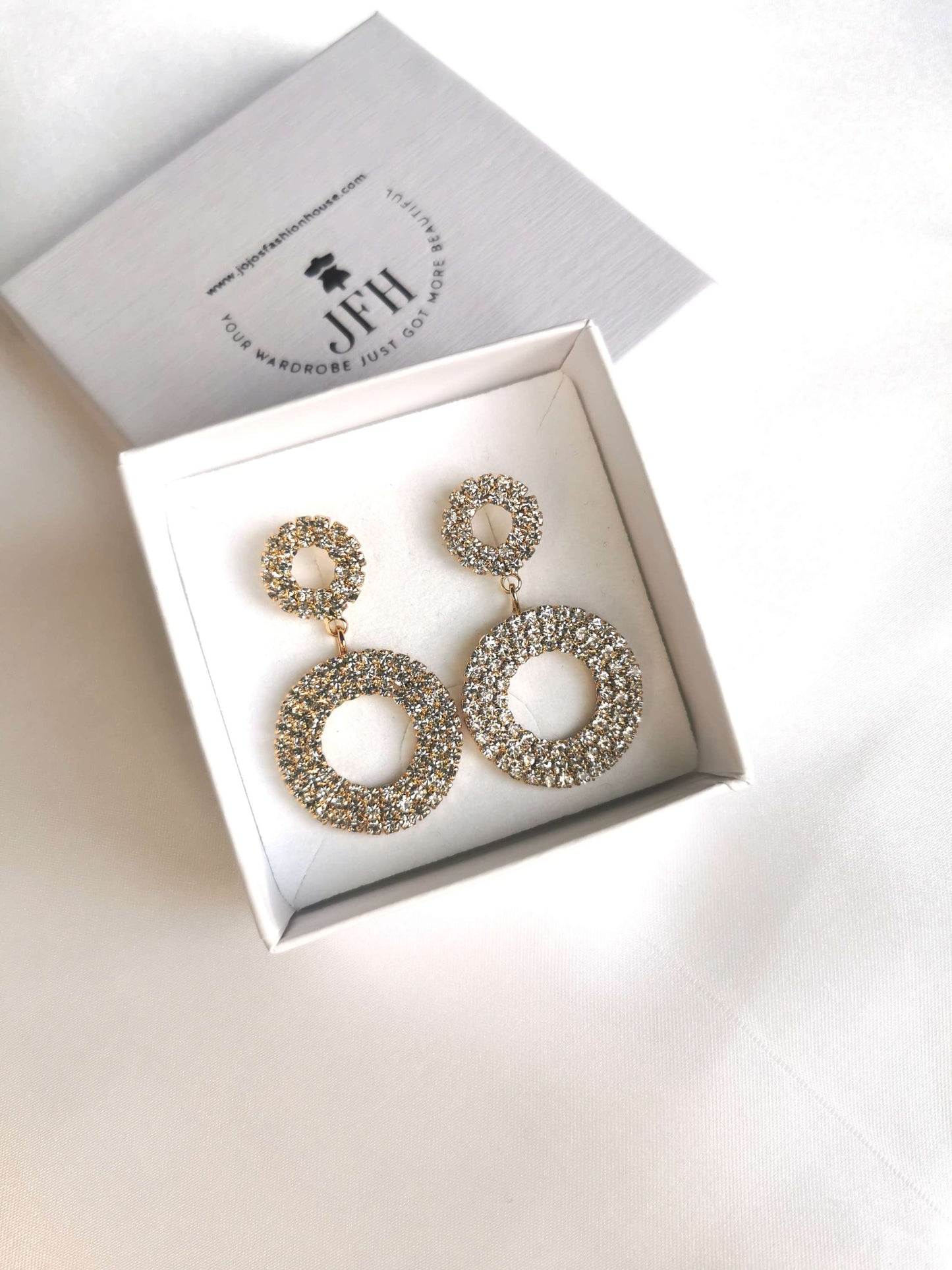 Rose Gold Clara Diamanté Drop image 2