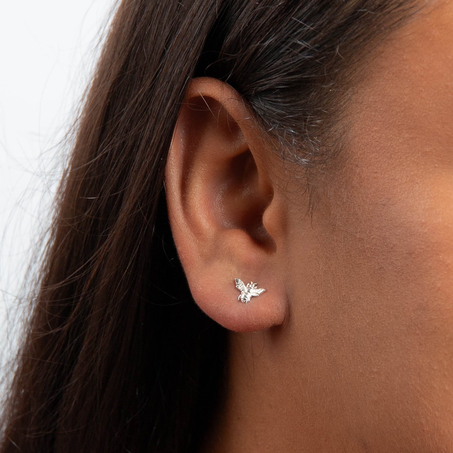 Sterling Silver Bee Stud Earrings