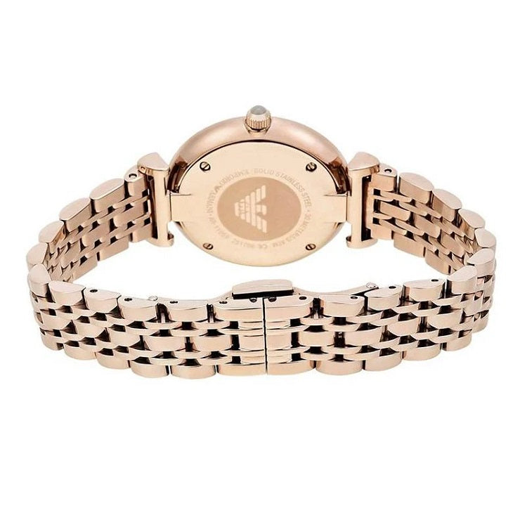 Emporio Armani  Gianni T-Bar Rose Gold Watch - AR11059