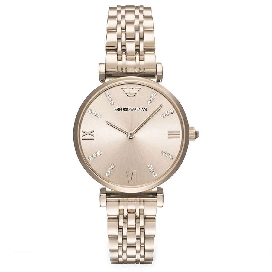 Emporio Armani  Gianni T-Bar Rose Gold Watch - AR11059