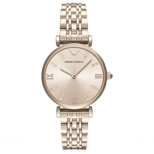 Emporio Armani  Gianni T-Bar Rose Gold Watch - AR11059