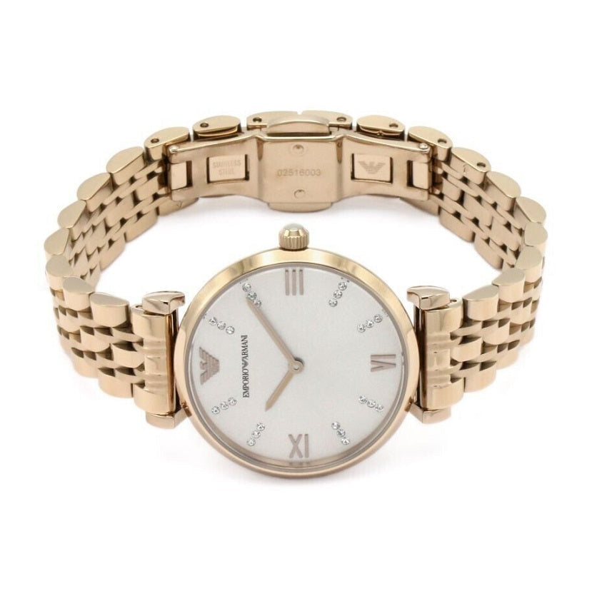 Emporio Armani  Gianni T-Bar Rose Gold Watch - AR11059