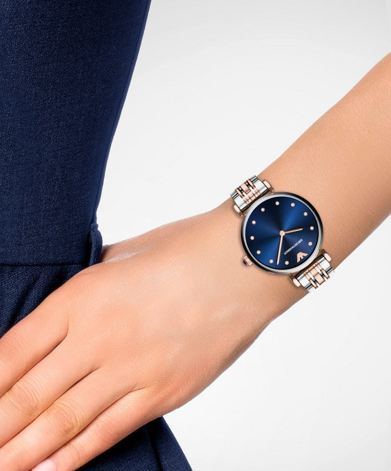 Emporio Armani Gianni T-Bar Women's Two-Tone Watch - AR11092