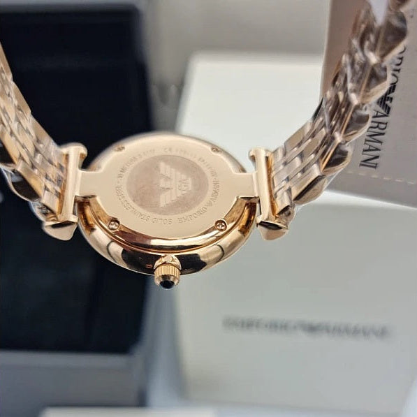 Emporio Armani Gianni T-Bar Women's Rose Gold Watch - AR11145