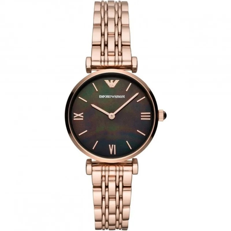 Emporio Armani Gianni T-Bar Women's Rose Gold Watch - AR11145