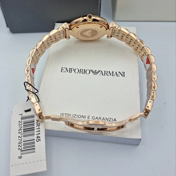 Emporio Armani Gianni T-Bar Women's Rose Gold Watch - AR11145