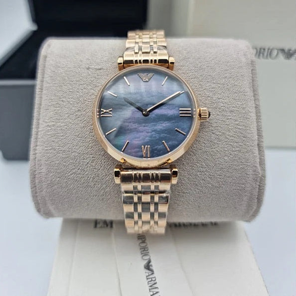 Emporio Armani Gianni T-Bar Women's Rose Gold Watch - AR11145