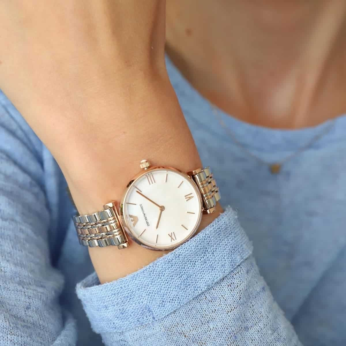 Emporio Armani Gianni T-Bar Two-Tone Watch - AR1683